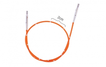 Bunte, auswechselbare Nadelseile  mit "Smart Stix" Maßeinteilung für Knit Pro aufschraubbare Rundstricknadeln Stricknadelspitzen Orange: 120 cm / 47 inch