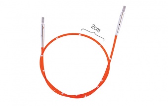 Bunte, auswechselbare Nadelseile  mit "Smart Stix" Maßeinteilung für Knit Pro aufschraubbare Rundstricknadeln Stricknadelspitzen Rot: 50 cm / 20 inch