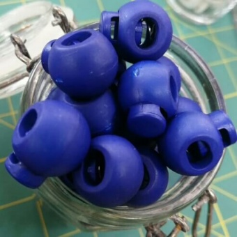 Königsblaue Kordelstopper - Runde Versteller für Kordeln - Strahlendes Blau 