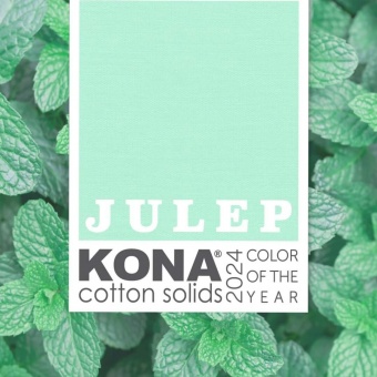 Julep Green - KONA Color of the Year 2024 - Pastellgrün Kona Cotton Solids Unistoffe - LIMITED EDITION 
