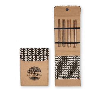 Sockennadel-Set Alcantara - Naturale Nadelspiel-Set Design-Holz - 15cm Nadelspiele DPNs - LANA GROSSA Double Pointed Needles - KnitPro Ginger 
