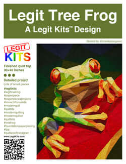Baumfrosch FPP - Legit Tree Frog Quilt - Original lizensiertes Legit Kits Schnittmuster / Materialpackung / Stoffpaket - Sonderanfertigung 