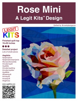 Rose FPP - Mini Quilt - Original lizensiertes Legit Kits Schnittmuster / Materialpackung / Stoffpaket - Sonderanfertigung Set: Stoffpaket + Anleitung