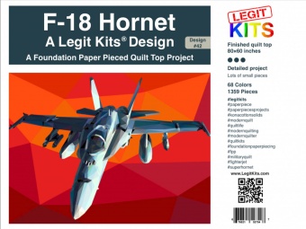 F-18 Hornet FPP - Fighter Jet Flugzeug Quilt  - Original lizensiertes Legit Kits Schnittmuster / Materialpackung / Stoffpaket - Sonderanfertigung Nur Anleitung