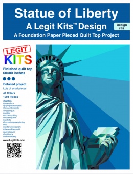 Freiheitsstatue FPP - Statue of Liberty Quilt - Original lizensiertes Legit Kits Schnittmuster / Materialpackung / Stoffpaket - Sonderanfertigung 