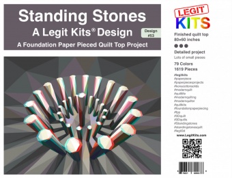 3D Illusion Standing Stones FPP - Stonehenge Quilt - Original lizensiertes Legit Kits Schnittmuster / Materialpackung / Stoffpaket - Sonderanfertigung 
