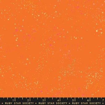 Speckled New Burnt Orange - Oranger Ruby Star Society Basicstoff - Rashida Coleman Hale Designerstoff mit Metallic Akzenten 