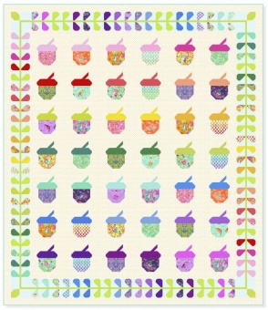 Nutty Quilt Kit - Materialpackung für "Eicheln & Nüsse" Patchwordecke - Tiny BeastsTula Pink Designerstoffe - FreeSpirit Patchworkstoffe - VORBESTELLUNG! ca. Ende  Juni 2022 