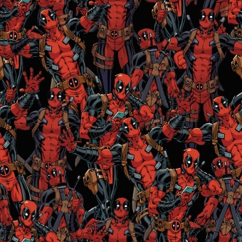Deadpool Marvel Comicstoff - Superheldenstoff Collage - Original Lizenzstoff 