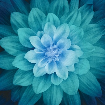 DIGITALDRUCK! Blumenpanel - Teal Large Flower - Dream Big Digital Collection 