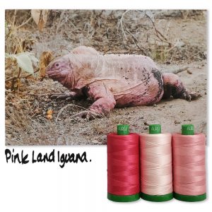 2021 Aurifil Color Builders - Endangered Species BOM &  Aurifil 40 wt. Garnsortimente Pink Land Iguana