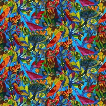 Bright Garden Designerstoff - Find the Birds by Este MacLeod  - FreeSpirit Fabrics Patchworkstoffe 