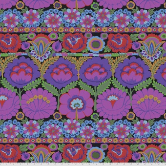 Purple Embroidered Flower Blümchenstoff - Kaffe Fassett Collective Designerstoffe & Patchworkstoff Meterware 