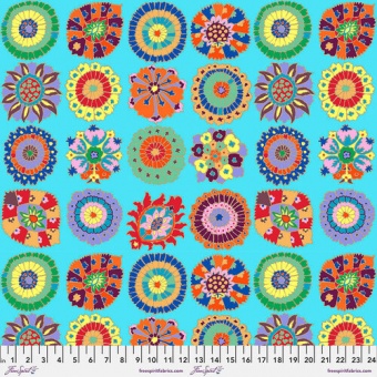 Sky Carpet Cookies Blumenstoff - Kaffe Fassett Collective Designerstoffe - Philip Jacobs Spring 2023 Patchworkstoff 