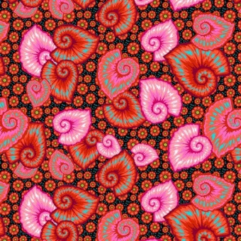 Rouge Small Begonias Tropicalism Designerstoff by Odile Bailloeul - FreeSpirit Fabrics Patchworkstoffe 