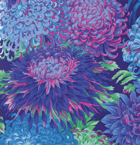 Blue Japanese Chrysanthemums - Phillip Jacobs for Kaffe Fassett Collective - Fall / Winter 2015 