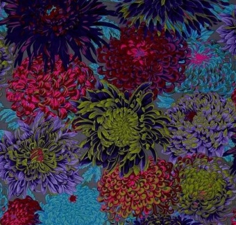 Antique Shaggy Floral Blumenstoff - Philip Jacobs for Kaffe Fassett Collective Designerstoff 