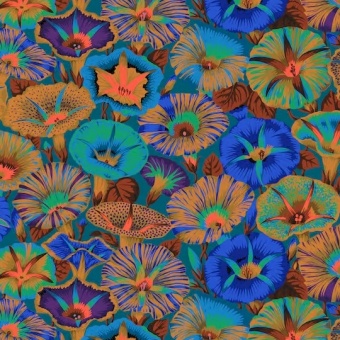 Blue Variegated Morning Glory - Kaffe Fassett Collective Designerstoffe - Philip Jacobs Spring 2019 Patchworkstoff 