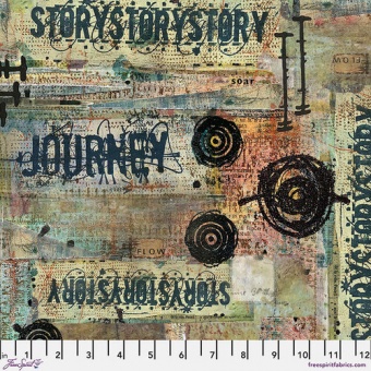 Cornfield Journey - Seth Apter Storyboard Patchworkstoffe - Vintage Ephemera Collage & Steampunk Motivstoff 