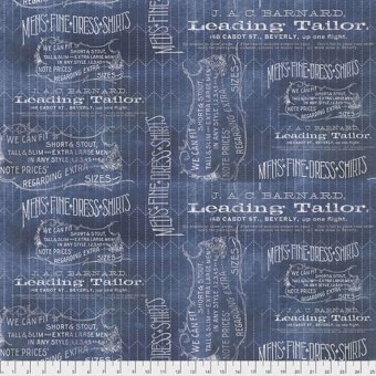 Schrifstoff Blue Tailored Foundations - Tim Holtz Eclectic Elements Patchworkstoffe 