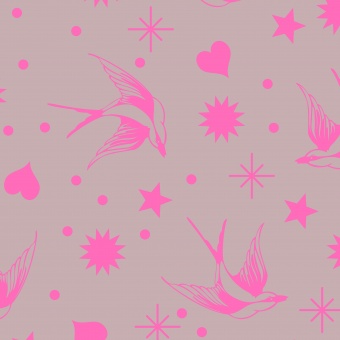 Cosmic Fairy Flakes Tiermotivstoffe - Everglow Neon True Colors Tula Pink Designerstoff -  FreeSpirit Patchworkstoffe 