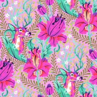 Glimmer Deer John Hirschstoff - Tiny Beasts Tula Pink Designerstoffe - FreeSpirit Patchworkstoffe 