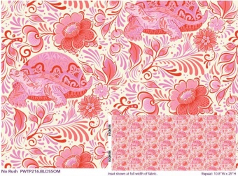 Blossom No Rush Schildkrötenstoff- Besties Tula Pink Designerstoff -  FreeSpirit Patchworkstoffe 