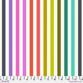 Prism Disco Stripe - Tabby Road Deja Vu by Tula Pink Streifenstoff - VORBESTELLUNG! Lieferung Ihrer gesamten Bestellung ca. Ende Juli / August 2024! 