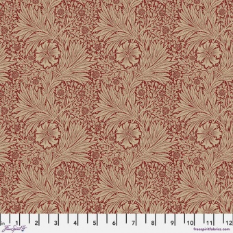 Red Marigold Vintage Baumwollstoff  - Original William Morris & Company Lizenzstoff - Free Spirit Fabrics Patchworkstoffe 