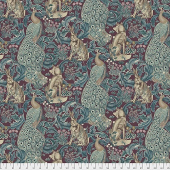 Plum Standen Forest Baumwollstoff  - Original William Morris & Company Lizenzstoff - Free Spirit Fabrics Patchworkstoffe 