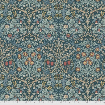 Indigo Blackthorn Baumwollstoff  - Original William Morris & Company Lizenzstoff - Free Spirit Fabrics Granada Patchworkstoffe 