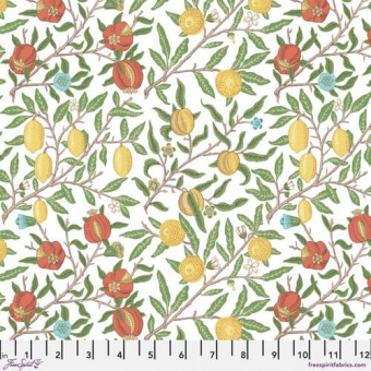 Whie Fruit Vintage Baumwollstoff  - Original William Morris & Company Lizenzstoff - Free Spirit Fabrics Leicester Patchworkstoffe 
