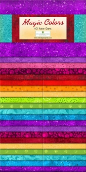 Magic Colors Rainbow - Wilmington Carat Gems Stoffpaket - 40x 2 1/2 inch Stoffstreifen Regenbogen 