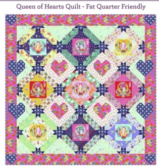 Queen of Hearts Quilt Anleitung - Tula Pink Curiouser & True Colors Designerstoffe Pattern - FreeSpirit Patchworkdecke - GRATIS DOWNLOAD! 
