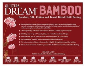 Quilter's Dream Bamboo Batting - Baumbusvlies / Seidenvlies - Volumenvlies mit Bambus, Seide, Baumwolle & Tencel (vormals Orient) 
