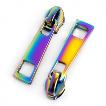 Robuste Regenbogen Reißverschlusszupfer für #5 Endlosreißverschlüsse - Rainbow Iridescent Zipper Pulls 5mm Reißverschlusswagen 