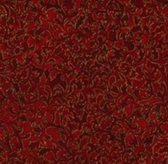 Goldene Blätter auf Rot Metallicstoff - Crimson Metallic Fusions Weihnachtsstoff 