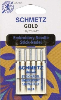 Gold Stick-Nadel - Schmetz Titan Nähmaschinensticknadeln No. 90 / 14 - 130/705 H-ET  