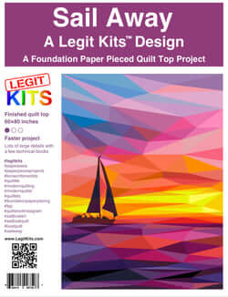 Segelboot im Sonnenuntergang FPP - Sail Away Quilt - Original lizensiertes Legit Kits Schnittmuster / Materialpackung / Stoffpaket - Sonderanfertigung 