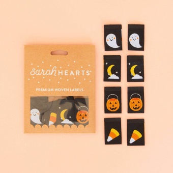 Halloween Icons - Sarah Hearts Webetiketten - Premium Woven Labels - Tied with a Ribbon Limited Edition 