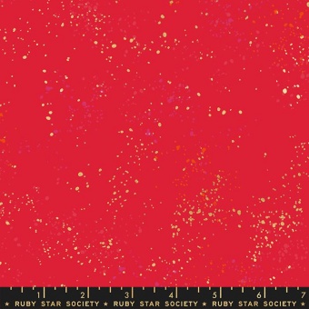 Speckled Scarlet - Roter Ruby Star Society Basicstoff - Rashida Coleman Hale Designerstoff mit Metallic Akzenten 