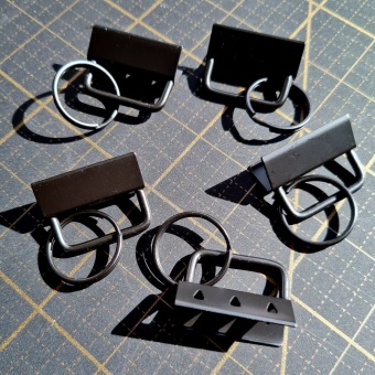 3cm Schwarze Schlüsselband-Rohlinge für Schlüsselbänder & Lanyards - 32mm Schlüsselbandklemmen Black 