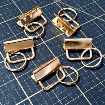 Gold-Optik Schlüsselband-Rohlinge für Schlüsselbänder & Lanyards - 3cm / 32mm Schlüsselbandklemmen Shiny Gold 