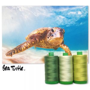 2021 Aurifil Color Builders - Endangered Species BOM &  Aurifil 40 wt. Garnsortimente Sea Turtle