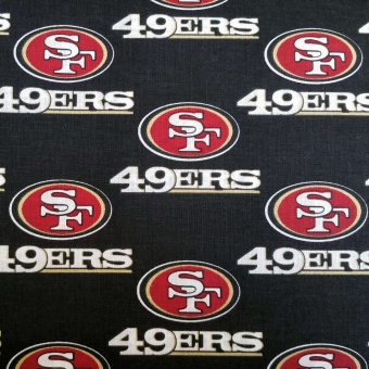 San Francisco 49ers Motivstoff - Original NFL Lizenzstoff - American Football Meterware 