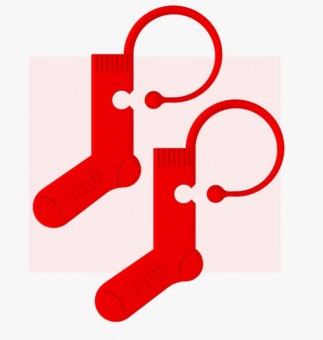 Rote Socken Maschenmarkierer / Verschließbare Ringmarkierer Söckchen von Addi Maschenmarker 