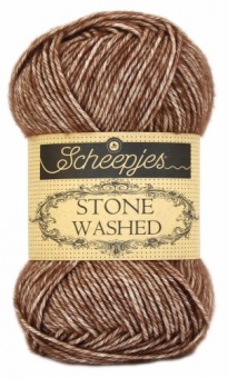 Scheepjes Stone Washed - ALLE FARBEN! - Niederländisches Häkelgarn - Ganzjahres-Strickgarn Brown Agate #822
