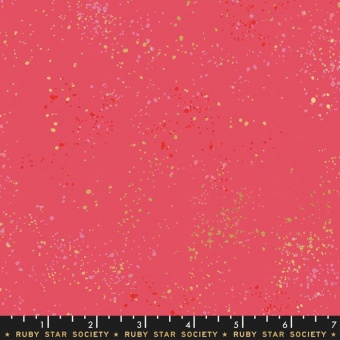Speckled Strawberry -  Rosaroter Ruby Star Society Basicstoff - Rashida Coleman Hale Designerstoff mit Metallic Akzenten 