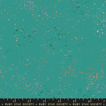 Speckled Succulent Turquoise - Türkiser Ruby Star Society Basicstoff - Rashida Coleman Hale Designerstoff mit Metallic Akzenten 