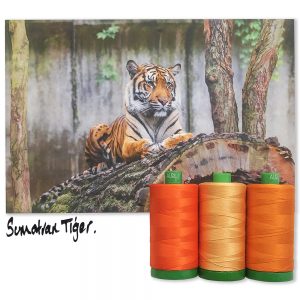 2021 Aurifil Color Builders - Endangered Species BOM &  Aurifil 40 wt. Garnsortimente Sumatran Tiger